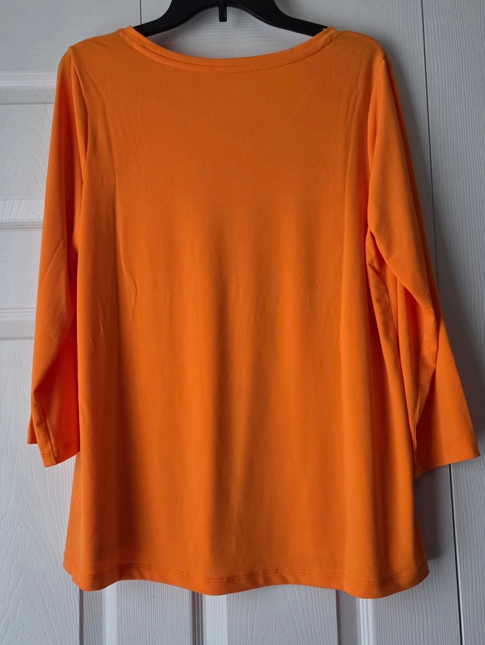 NWOT Susan Graver Orange V-Neck 3/4 Sleeve Top Size M - Picture 7 of 11